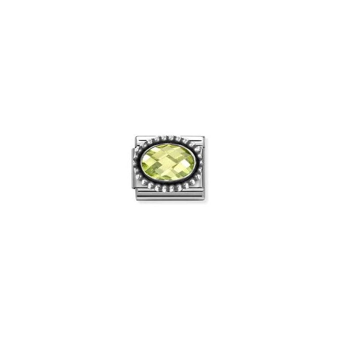 NOMINATION ITALY Classic Silver Light Green CZ Beaded Setting Charm