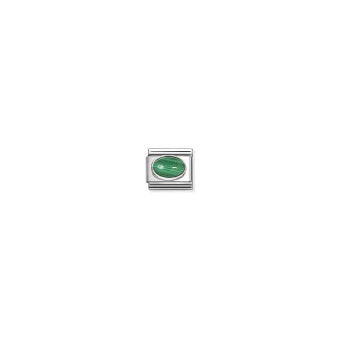 NOMINATION ITALY Classic Silver Malachite Stone Charm