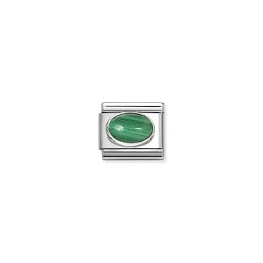 Classic Silver Malachite Stone Charm
