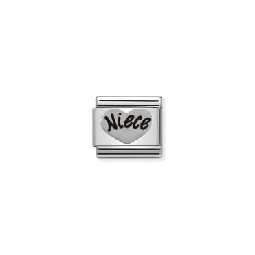 Classic Silver Niece Heart Charm