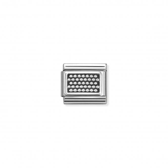 NOMINATION ITALY Classic Silver Oxidised Striped Dots Plate Charm