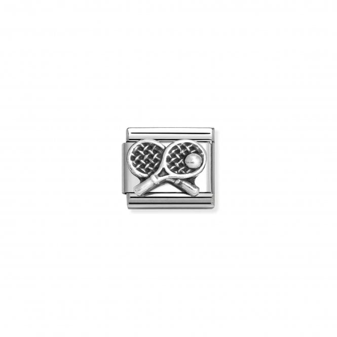NOMINATION ITALY Classic Silver Oxidised Tennis Racket Charm