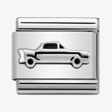 Classic Silver Oxidised Vintage Car Charm