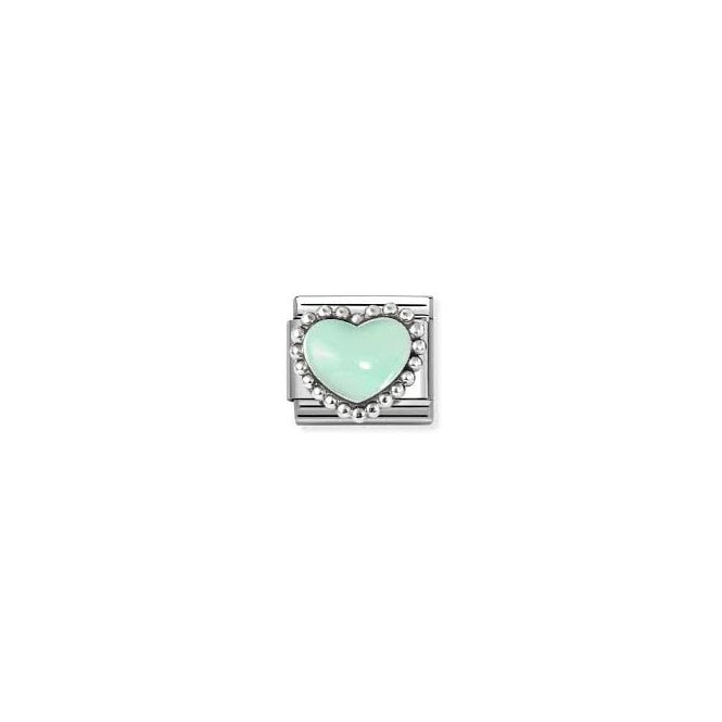 NOMINATION ITALY Classic Silver Pastel Green Heart Charm