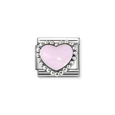 Classic Silver Pastel Pink Heart Charm