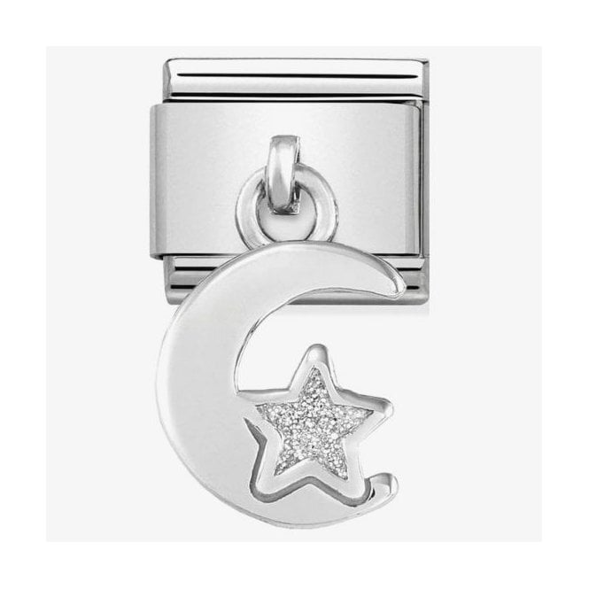 NOMINATION ITALY Classic Silver Pendant Glitter Moon and Star Charm