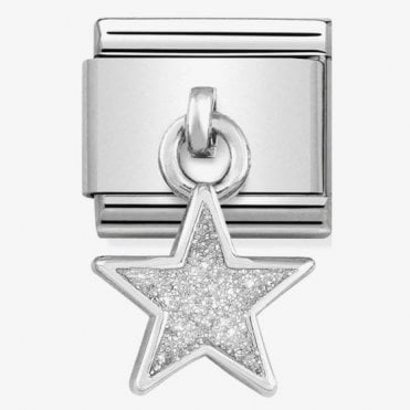 Classic Silver Pendant Glitter Star Charm