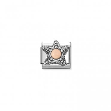 Classic Silver Pink Coral Starfish Charm