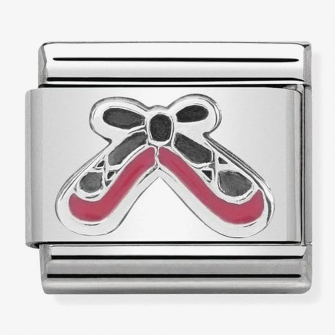 NOMINATION ITALY Classic Silver Pink Enamel Pink Dance Shoes Charm