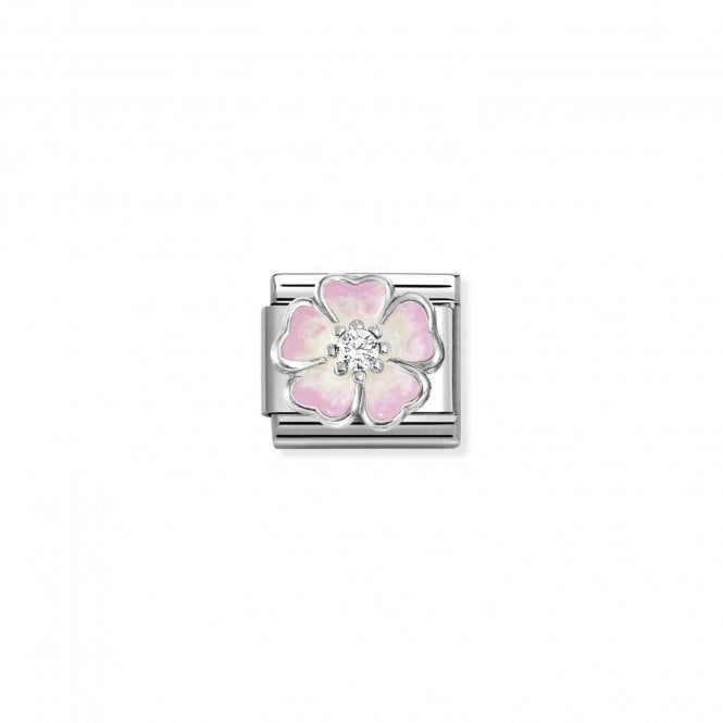 NOMINATION ITALY Classic Silver Pink Fade Flower Charm