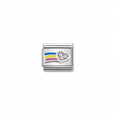 Classic Silver Rainbow with CZ Charm