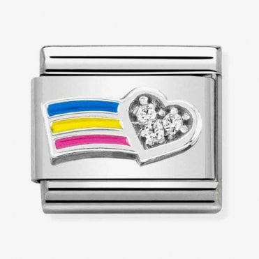 Classic Silver Rainbow with CZ Charm
