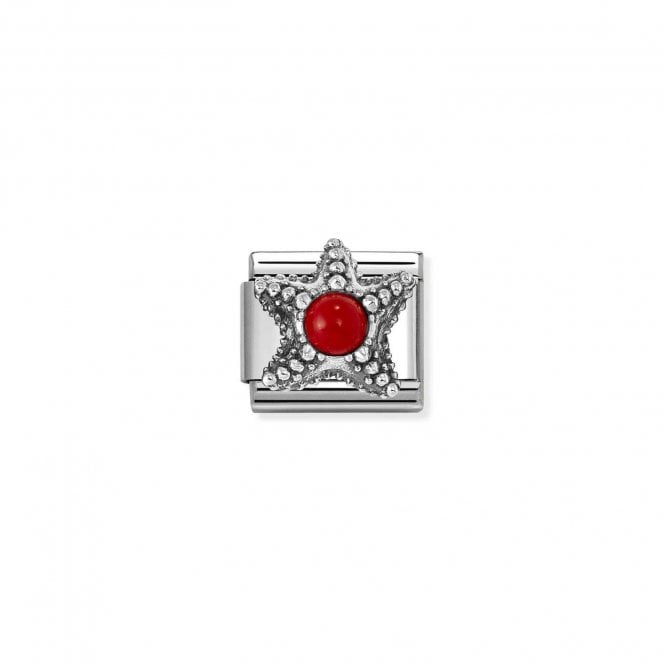 NOMINATION ITALY Classic Silver Red Coral Starfish Charm