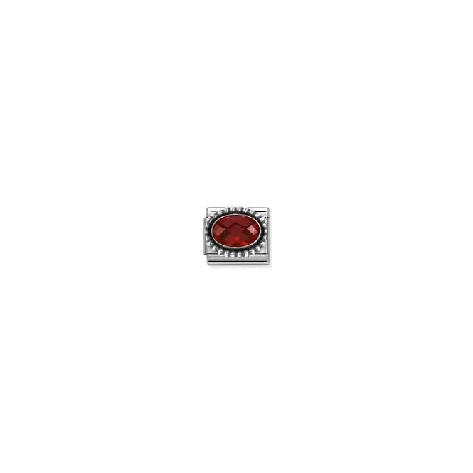 NOMINATION ITALY Classic Silver Red CZ Beaded Setting Charm