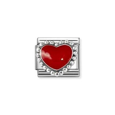 Classic Silver Red Heart Charm