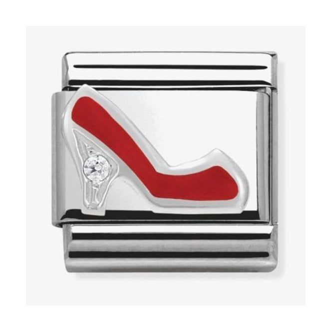 NOMINATION ITALY Classic Silver Red Stiletto with CZ Stone Charm