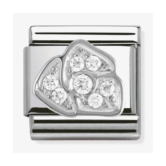 NOMINATION ITALY Classic Silver Rose with CZ Charm