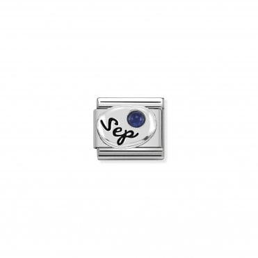 Classic Silver September Sapphire Charm
