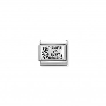 Classic Silver Thankful Charm