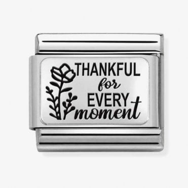 Classic Silver Thankful Charm