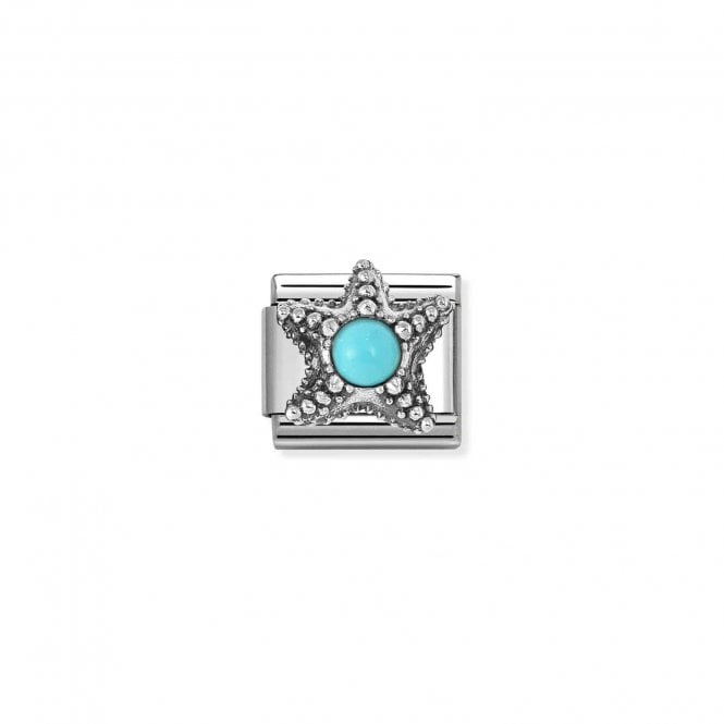 NOMINATION ITALY Classic Silver Turquoise Starfish Charm