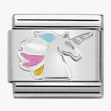 Classic Silver Unicorn with Enamel Charm