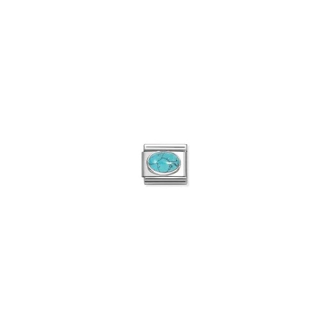 NOMINATION ITALY Classic Silver Veined Turquoise Stone Charm