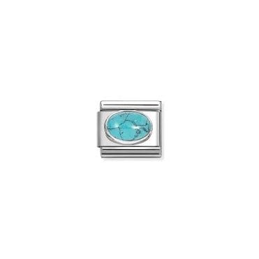 Classic Silver Veined Turquoise Stone Charm