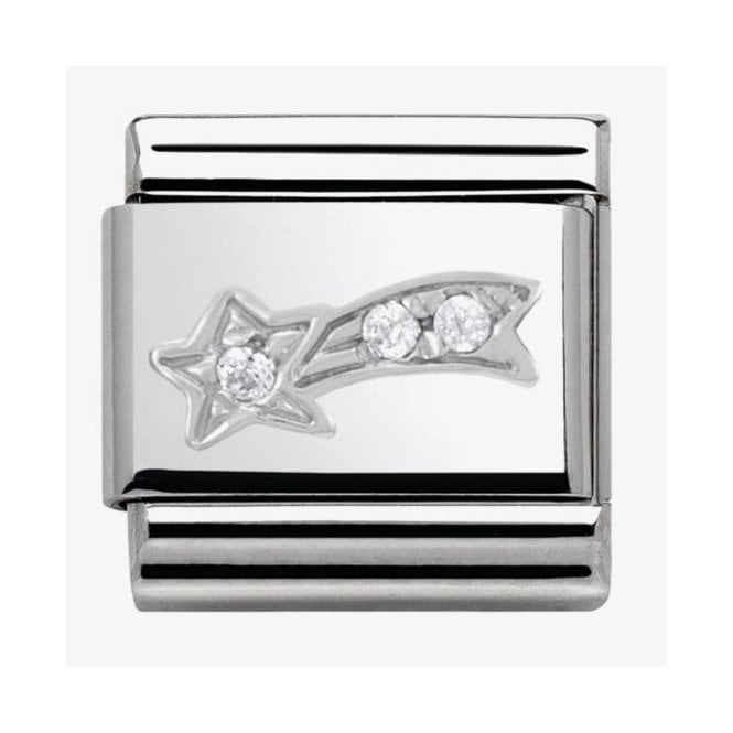 NOMINATION ITALY Classic Silver White Comet with CZ Charm