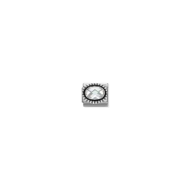 NOMINATION ITALY Classic Silver White CZ Beaded Setting Charm