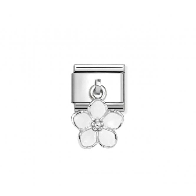NOMINATION ITALY Classic Silver White Flower Drop Charm