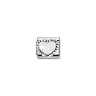 Classic Silver White Heart Charm