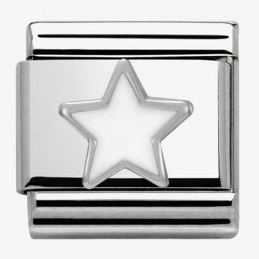 Classic Silver White Star Charm