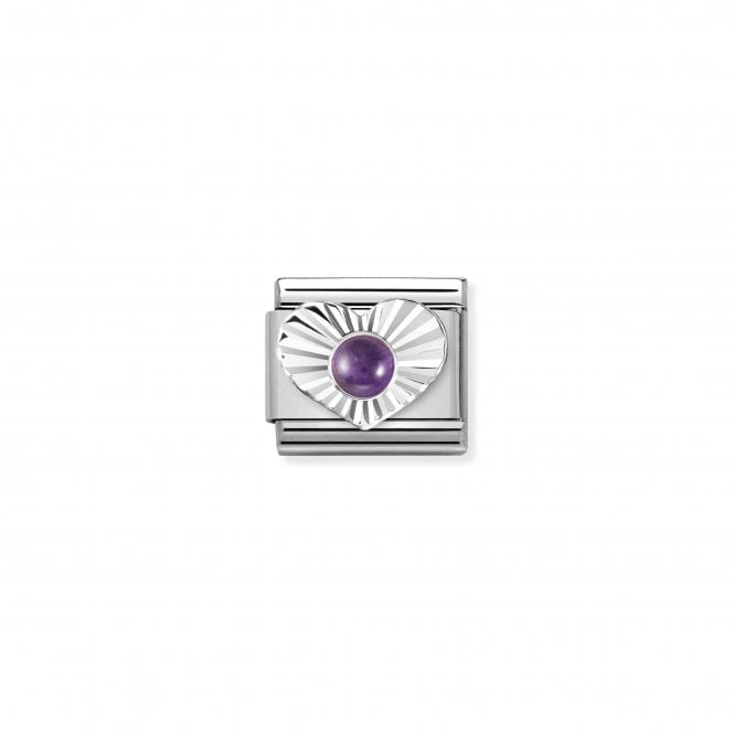 NOMINATION ITALY Classic Silvershine & Amethyst Heart Charm