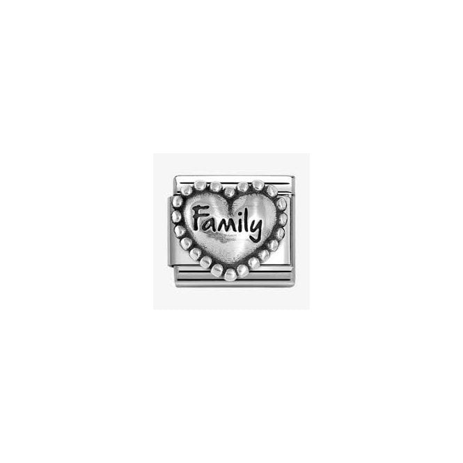NOMINATION ITALY Classic Silvershine Beaded Heart Family Charm