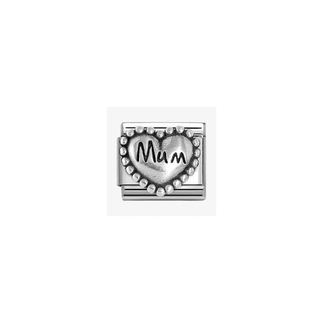 NOMINATION ITALY Classic Silvershine Beaded Heart Mum Charm
