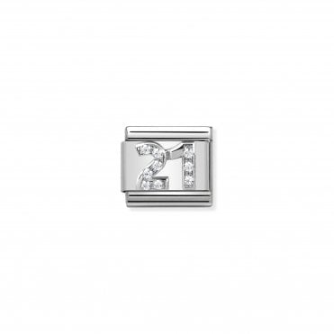 Classic Silvershine CZ 21 Charm