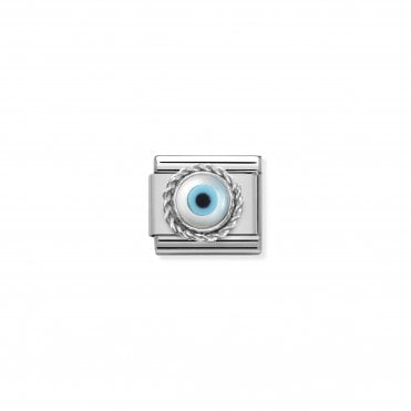 Classic Silvershine & Enamel Greek Eye Charm
