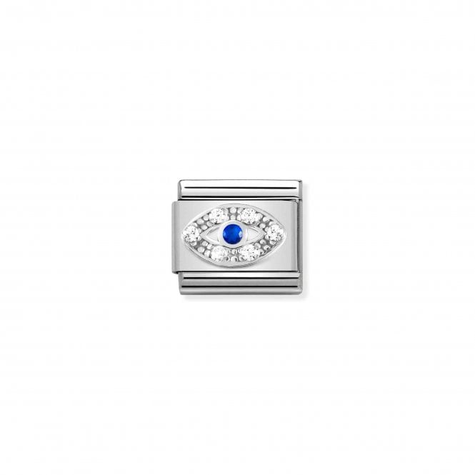 NOMINATION ITALY Classic Silvershine Eye with White and Blue CZ Charm