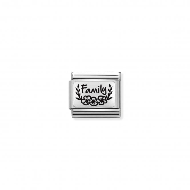 NOMINATION ITALY Classic Silvershine Family with Flowers Charm