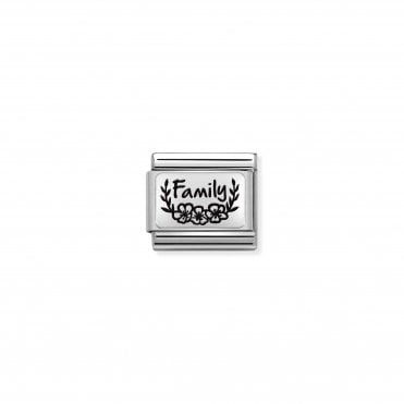 Classic Silvershine Family with Flowers Charm