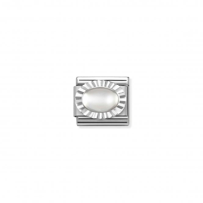 NOMINATION ITALY Classic Silvershine & Moon Stone Oval Charm