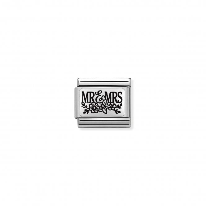 NOMINATION ITALY Classic Silvershine Mr & Mrs with Flowers Charm