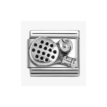 Classic Silvershine Padel Racket & Ball Charm