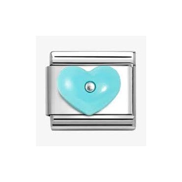 Classic Silvershine Synthetic Turquoise Heart Stone Charm