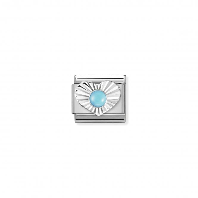 NOMINATION ITALY Classic Silvershine & Turquoise Heart Charm