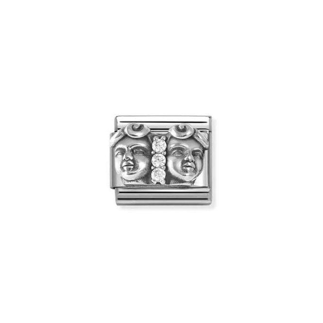NOMINATION ITALY Classic Silvershine Zodiac CZ Gemini Charm