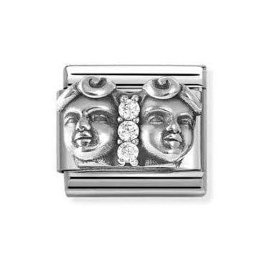 Classic Silvershine Zodiac CZ Gemini Charm