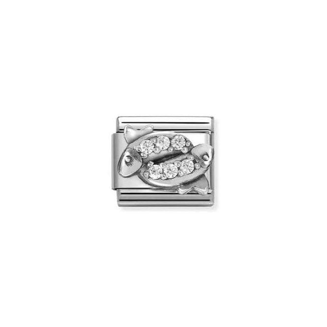 NOMINATION ITALY Classic Silvershine Zodiac CZ Pisces Charm