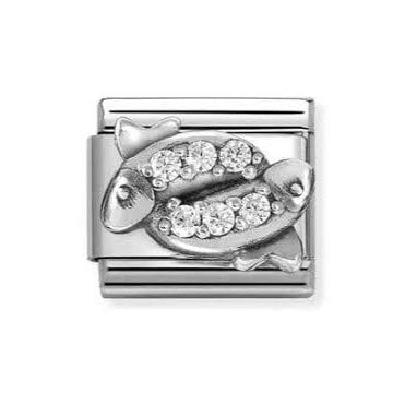 Classic Silvershine Zodiac CZ Pisces Charm